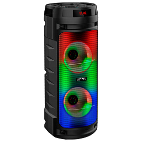 Колонка Ginzzu GM-219 50W (RMS/Karaoke/Bluetooth/FM/USB/SD/LED/ПДУ) черная