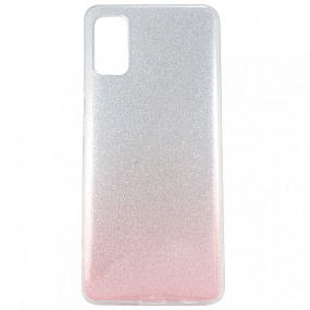 Силиконовый чехол для Samsung A415 Galaxy A41 Glamour (rose/silver)