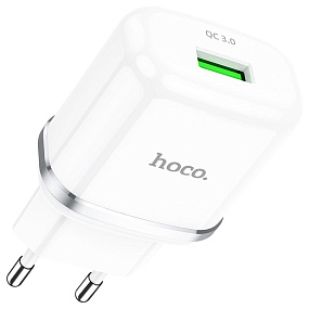 СЗУ-USB Hoco N3 1 выход +QC3.0 белый