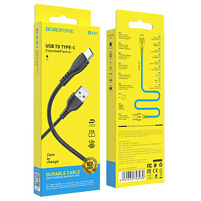 Дата кабель Type-C - USB Borofone BX51 3A 1м черный(УЦЕНКА)тех.пак.