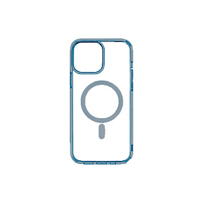 Кейс iPhone 14 Pro силикон Magsafe прозрачный синий
