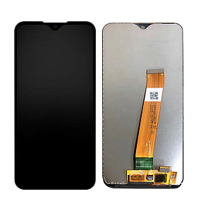 Дисплей для телефона Samsung M015F (M01) в сборе с тачскрином Черный (Широкий коннектор)
