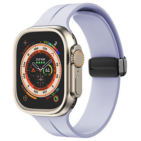 Ремешок для Apple Watch W29 42/44/45/49 mm силикон на магните светло-фиолетовый