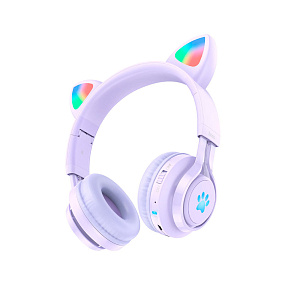 Bluetooth-наушники Hoco W39 полноразмерные Ушки фиолет(УЦЕНКА)б/у,потертости