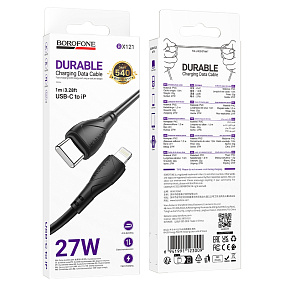 Дата кабель Type-C - Lightning Borofone BX121 PD27W 3A 1м черный