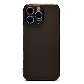 Кейс iPhone 16 Pro Max силикон прозрачный черный