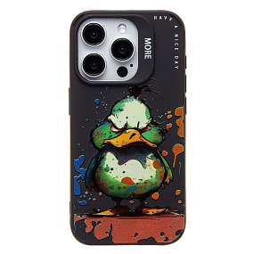 Кейс iPhone 15 Pro силикон SC335 (утка) черный