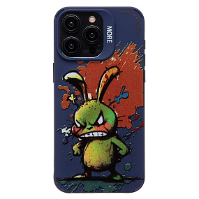 Кейс iPhone 15 Pro Max силикон SC335 (заяц) темно-синий