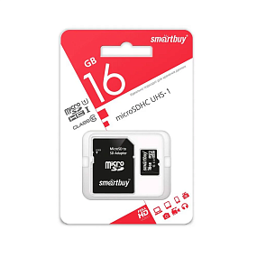 MicroSD 16Gb SmartBuy Class 10 UHS-I +SD adapter(УЦЕНКА)тех. пак