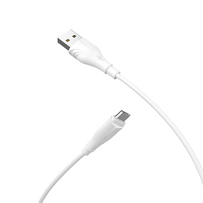 Дата кабель micro USB - USB Borofone BX18 Optimal 2.4A 1м белый