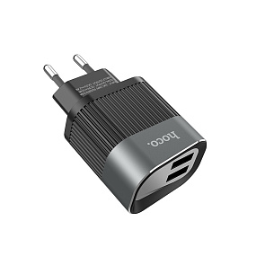 СЗУ-USB Hoco C40A 2 выхода 2.4А черный