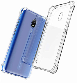 Силиконовый чехол Xiaomi Redmi 8A прозрачный противоударный