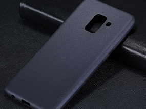 Силиконовый чехол для Samsung A530 Galaxy A8 (2018) X-Level Guardian матовый черный