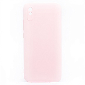 Силиконовый чехол Xiaomi Redmi 9A с закрытой камерой светло-розовый