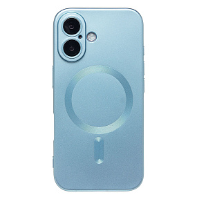 Кейс iPhone 16 силикон SafeMag SM020 светло-синий