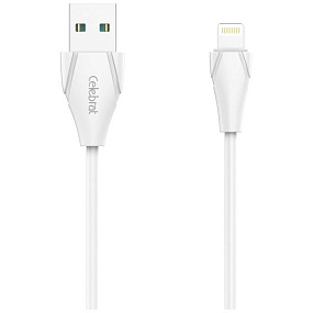 Дата кабель lightning - USB Celebrat CB-01i белый 2,4А