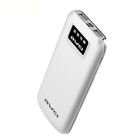 Портативное зарядное устройство Awei P50K 10000mAh LCD белый