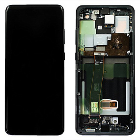 Дисплей для телефона Samsung G998B (S21 Ultra) модуль Черный - Оригинал