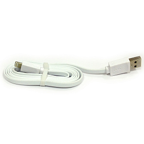Дата кабель lightning - USB плоский 1м белый тех. упаковка