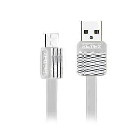 Дата кабель micro USB - USB Remax Metal (RC-044m) 1м белый (УЦЕНКА) Повреждение упаковки
