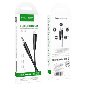 Кабель 3.5mm Jack (папа) - Lightning Hoco UPA18 1м черный