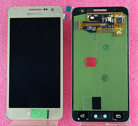 Дисплей для телефона Samsung A300F/A3 в сборе с тачскрином Золото - Оригинал