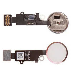 Шлейф iPhone 7/7 Plus/8/8Plus/SE (2020/2022) на кнопку HOME в сборе Розовое Золото - Премиум