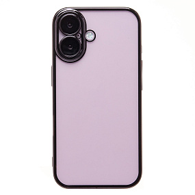 Кейс iPhone 16 пластик PC073 с закрытой камерой черный