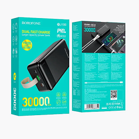 Портативное зарядное устройство Borofone BJ19B PD QC3.0 2USB/Micro/Type-C 30000mAh черный