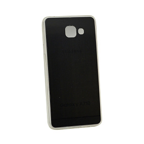 Силиконовый чехол для Samsung A710 Galaxy A7 (2016) под металлик черный
