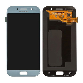 Дисплей для телефона Samsung A520F (A5 2017) в сборе с тачскрином Синий - AAA (AMOLED)