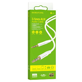Кабель 3.5mm Jack (папа) - 3.5mm Jack (папа) Borofone BL16 1м белый