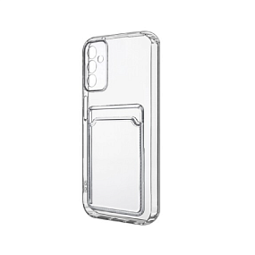 Силиконовый чехол для Samsung A546 Galaxy A54 с визитницей прозрачный черный 