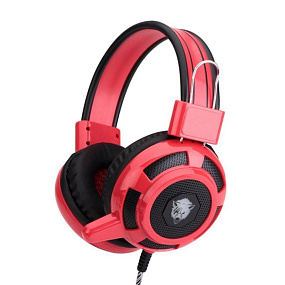 Наушники YORO F15 Stereo полноразмерные игровые, светящиеся красные (УЦЕНКА) Повреждение упаковки