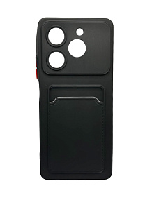 Силиконовый чехол Tecno Pova 6 Neo с визитницей черный