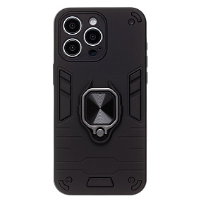 Кейс iPhone 15 Pro Max силикон противоударный черный