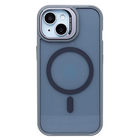 Кейс iPhone 15 силикон SafeMag SM026 серый