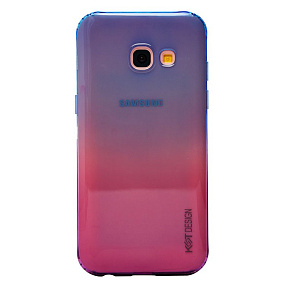 Силиконовый чехол для Samsung A320 Galaxy A3 (2017) KST синий/фиолетовый