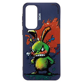 Силиконовый чехол для Samsung A556 Galaxy A55 SC335 (заяц) темно-синий