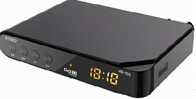 Ресивер эфирный цифровой DVB-T2 HD HD-555 пластик, дисплей