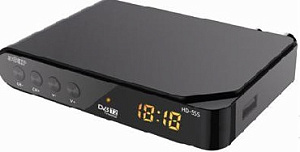 Ресивер эфирный цифровой DVB-T2 HD HD-555 пластик, дисплей