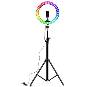 Кольцевая лампа для фото RGB 33см (MJ33)(УЦЕНКА) скол на корпусе