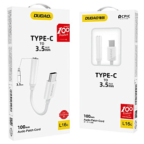 Переходник Type-C (папа) - 3.5 Jack (мама) Dudao L16C