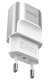 СЗУ-USB Hoco C47A 2 выхода 2.4А серебро