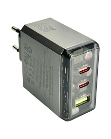 СЗУ-USB-2Type-C Borofone BN22 3 выхода PD65W QC серый