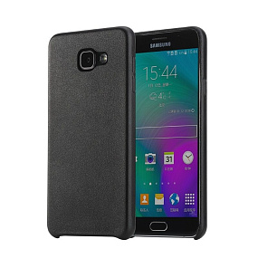 Задняя накладка для Samsung A710 Galaxy A7 (2016) 0.7mm под кожу черный в тех. упаковке