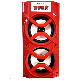Колонка MS-147BT (Bluetooth/MicroSD/USB/FM/AUX) 10W красная