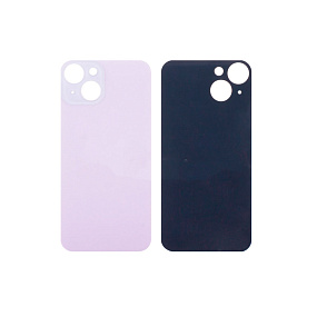 Задняя крышка iPhone 14 (стекло) фиолетовый в сборе со стеклом камеры и креплением orig fabric