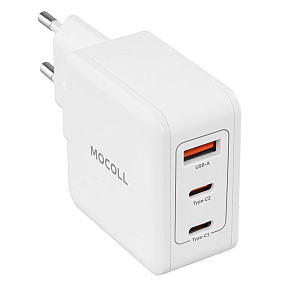 СЗУ-USB 2Type-C Mocoll 3 выхода 65W белый