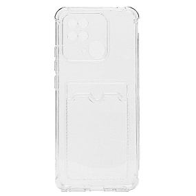 Силиконовый чехол Xiaomi Redmi 10C с визитницей прозрачный черный